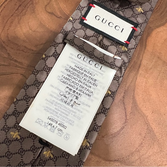 GUCCI Tie Silk BRW all-over men 545078 4E002 - Picture 5 of 8